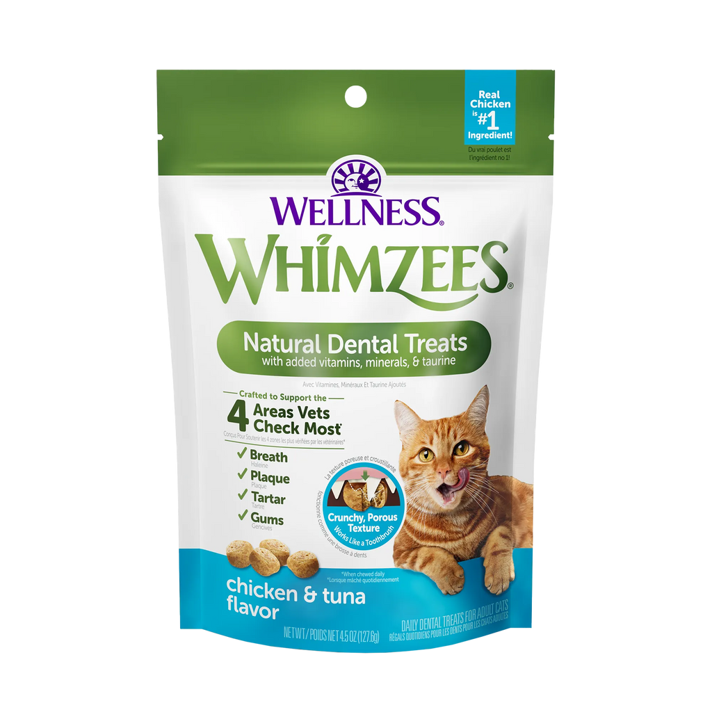 Whimzees Natural Dental Treats Chicken & Tuna Flavor For Cats 2oz
