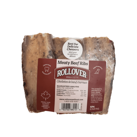Rollover Meaty Beef Rib Bone Small (6 Pack)
