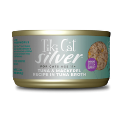 Tiki Cat Silver Tuna & Mackerel Recipe in Broth Wet Cat Food 2.4oz