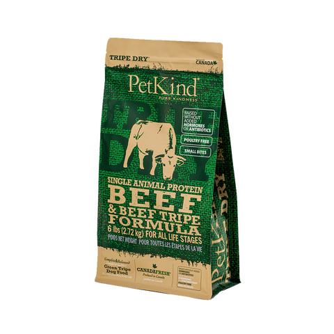 PetKind Tripe Dry Single Animal Protein Beef & Beef Tripe Formula Dry Dog Food 6 lb