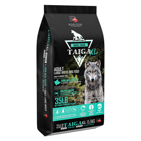Taiga Whole Grain XL Large Breed Pork Meal Formula Dry Dog Food 15.9kg