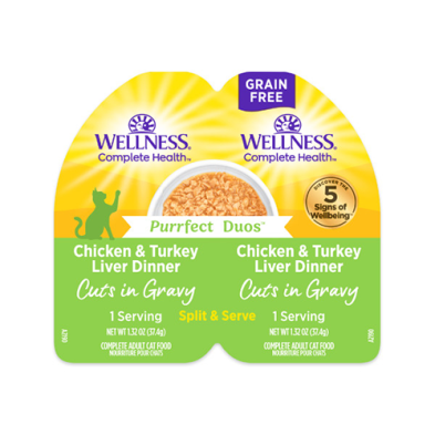 Wellness Complete Health Purrfect Duos Chicken & Turkey Liver Dinner Cuts in Gravy 2.64oz