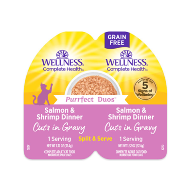 Wellness Complete Health Purrfect Duos Salmon & Shrimp Dinner Cuts in Gravy 2.64oz