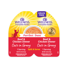 Wellness Complete Health Purrfect Duos Beef & Chicken Dinner Cuts in Gravy 2.64oz