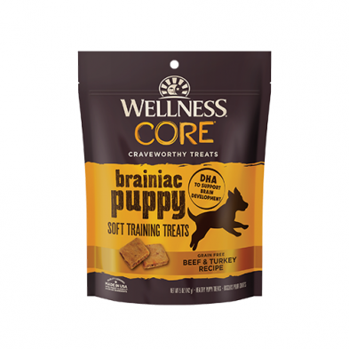 Wellness Core Brainiac Puppy Soft Training Treats Grain Free Beef & Turkey Dog Treats 6oz
