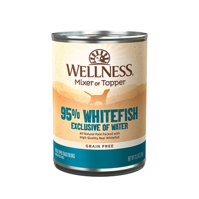 Wellness 95% Grain Free Whitefish All Natural Pate Wet Dog Food 13.2 oz