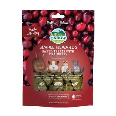 Oxbow Animal Health Simple Rewards Baked Treats with Cranberry 2 oz