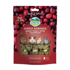 Oxbow Animal Health Simple Rewards Baked Treats with Cranberry 2 oz