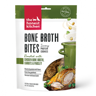 The Honest Kitchen Bone Broth Bites Chicken Bone Broth, Carrots & Parsley for Dogs 8oz