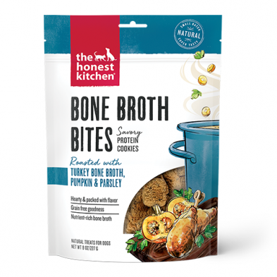 The Honest Kitchen Bone Broth Bites Turkey Bone Broth, Pumpkin & Parsley for Dogs 8oz