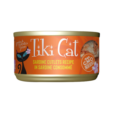 Tiki Cat Sardine Cutlets Recipe in Sardine Consomme Wet Cat Food 2.8oz