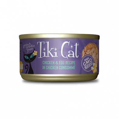 Tiki Cat Luau Chicken & Egg Recipe in Chicken Consommé Wet Cat Food 2.8oz