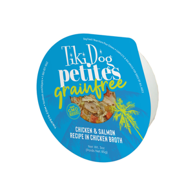 Tiki Dog Petites Grain Free Chicken & Salmon Recipe in Chicken Broth Wet Dog Food 3oz
