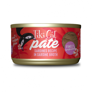 Tiki Cat Grill Pate Sardines Recipe in Sardine Broth Wet Cat Food 2.8oz