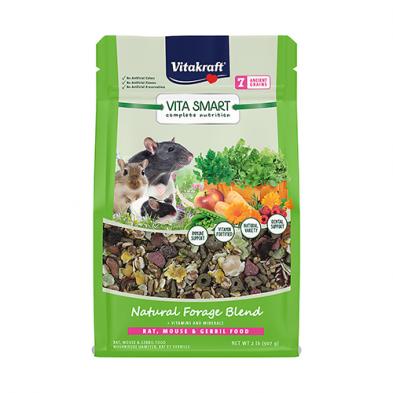 Vitakraft Vita Smart Complete Nutrition Natural Forage Blend Rat, Mouse,& Gerbil Food 2lb