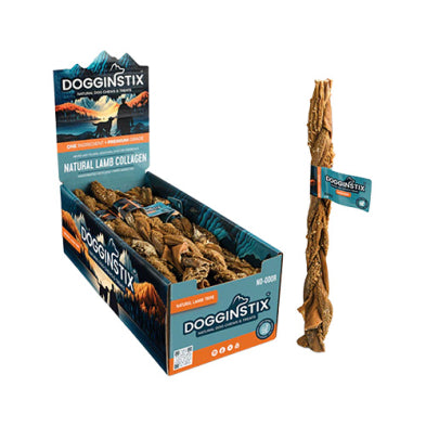 Dogginstix Braided Lamb Tripe Natural Dog Chew 12"