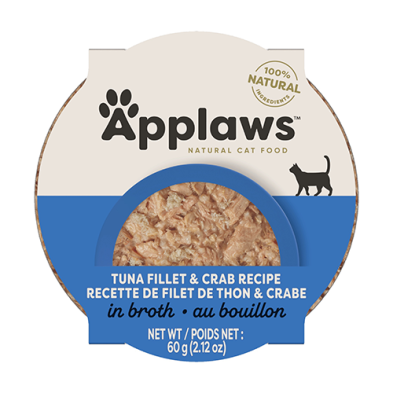 Applaws Tuna Fillet & Crab in Broth Wet Cat Food 60gm