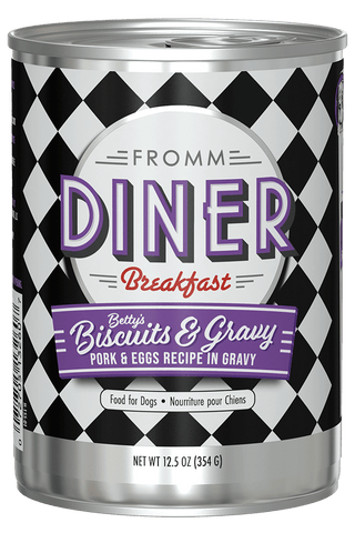 Fromm Diner Betty's Biscuits & Gravy Pork & Eggs Recipe Wet Dog Food 12.5 oz