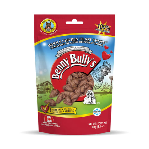 Benny Bullys Chicken Heart Chops Dog 60g