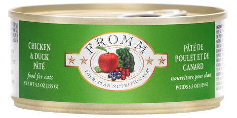 Fromm Feline Four Star Chicken & Duck Pate Wet Cat Food 5.5oz