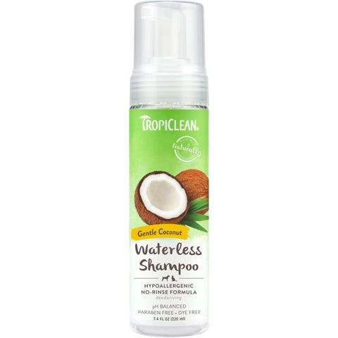 Tropiclean Gentle Coconut Hypoallergenic Waterless Shampoo for Pets 7.4oz