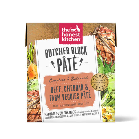 The Honest Kitchen Beef, Cheddar & Farm Veggies Butcher Block Pate 10.5oz