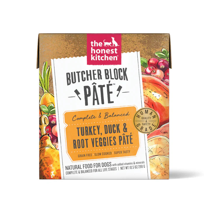 The Honest Kitchen Turkey, Duck & Root Veggies Butcher Block Pate 10.5oz