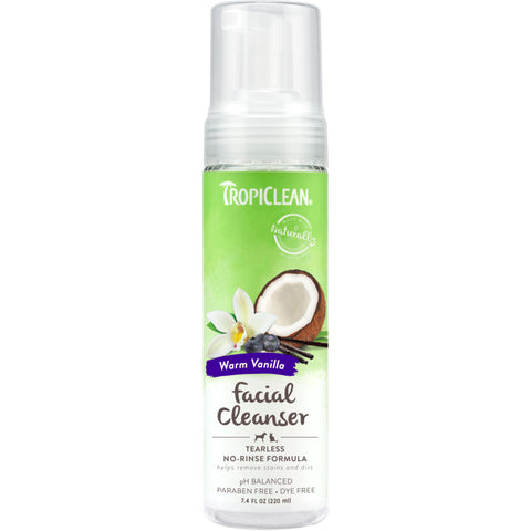 Tropiclean Warm Vanilla Waterless Facial Cleanser for Pets 7.4oz
