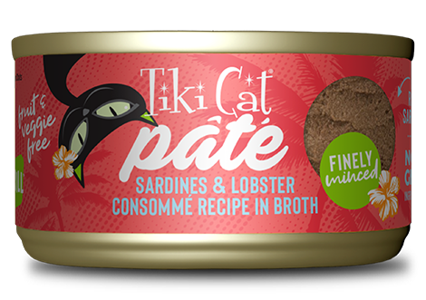 Tiki Cat Grill Pate Sardines & Lobster Consommé Recipe in Broth Wet Cat Food 2.8oz