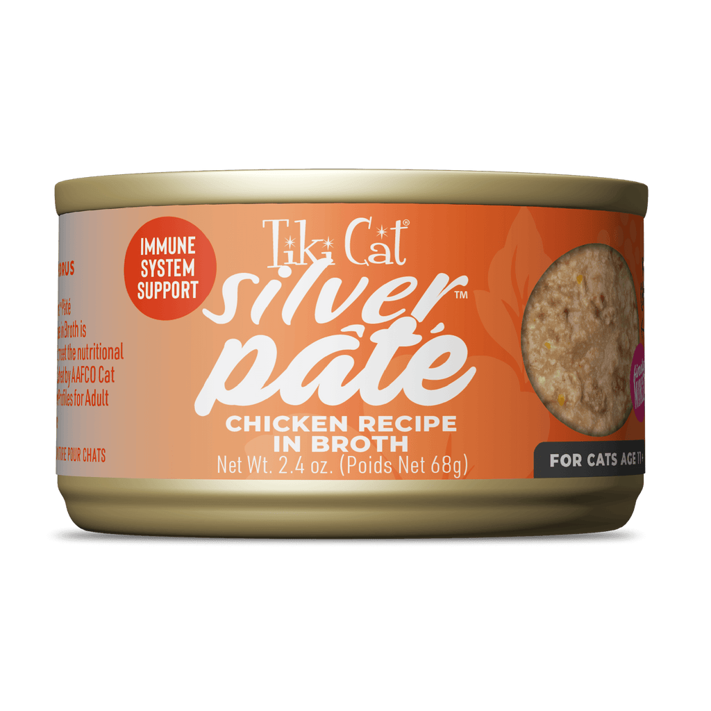 Tiki Cat Silver Pate Chicken Recipe in Broth Wet Cat Food 2.4oz