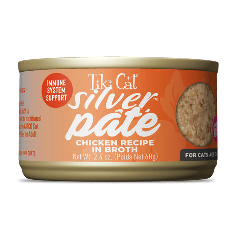 Tiki Cat Silver Pate Chicken Recipe in Broth Wet Cat Food 2.4oz