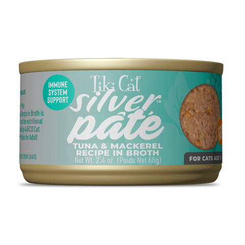 Tiki Cat Silver Tuna & Mackerel Recipe in Broth Wet Cat Food 2.4oz