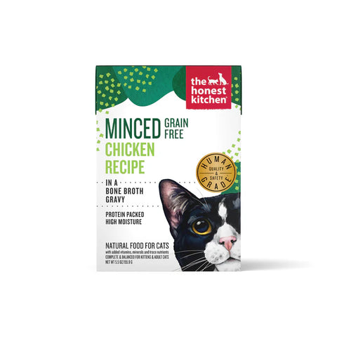 The Honest Kitchen  Minced Grain Free Chicken Recipe in A Bone Broth Gravy Wet Cat Food 5.5 oz