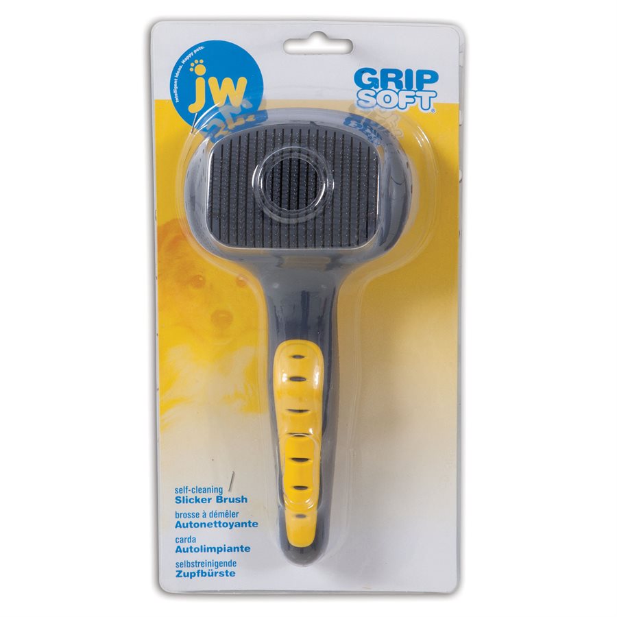 JW Grip Soft Self Cleaning Slicker Brush