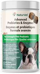 NaturVet Advanced Probiotics & Enzymes Soft Chews 60ct