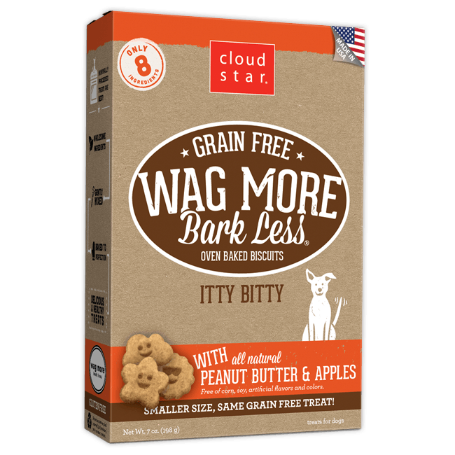 Wag More, Bark Less Itty Bitty Grain Free Peanut Butter & Apples 7oz
