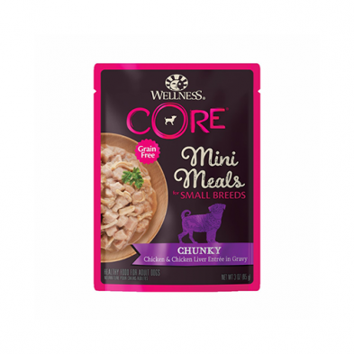 Wellness Core Small Breed Mini Meals Chunky Chicken & Chicken Liver Wet Dog Food 3oz