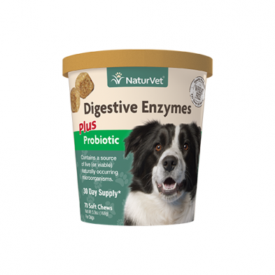 NaturVet Digestive Enzymes Plus Probiotics Soft Chew 70ct