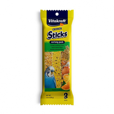 Vitakraft Crunch Sticks Parakeet Treat Variety 3pk